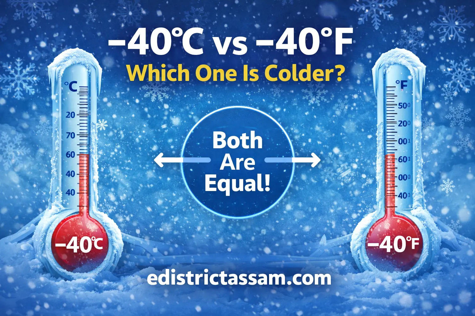 which is colder: minus 40°c or minus 40°f?