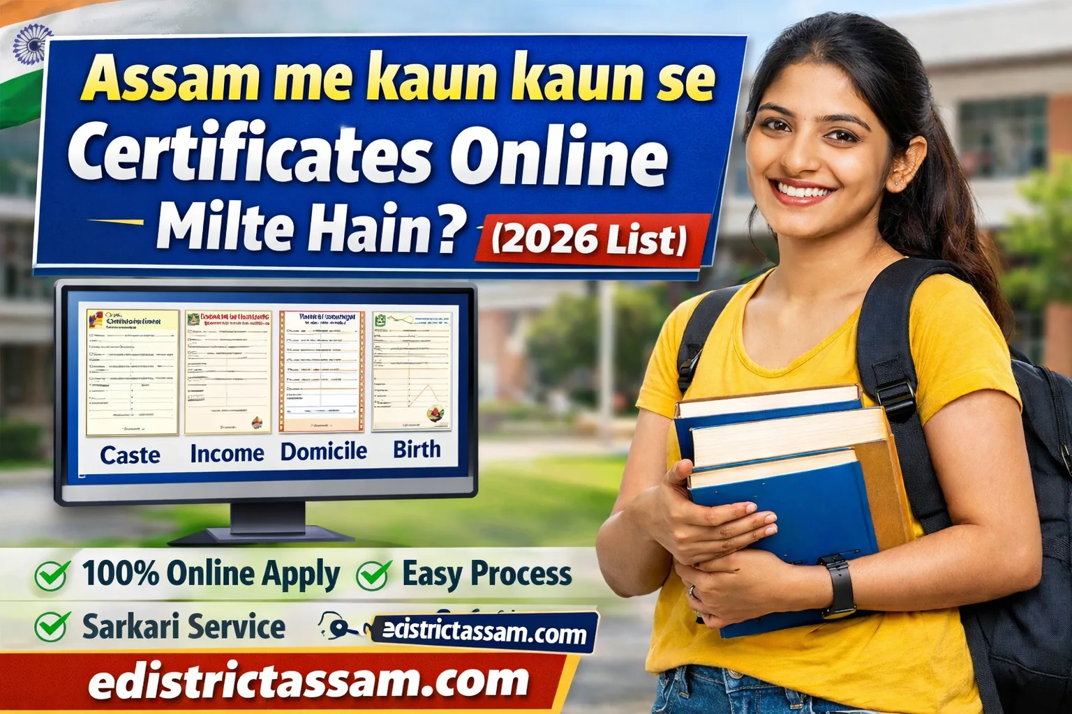 Assam me kaun kaun se certificates online milte hain