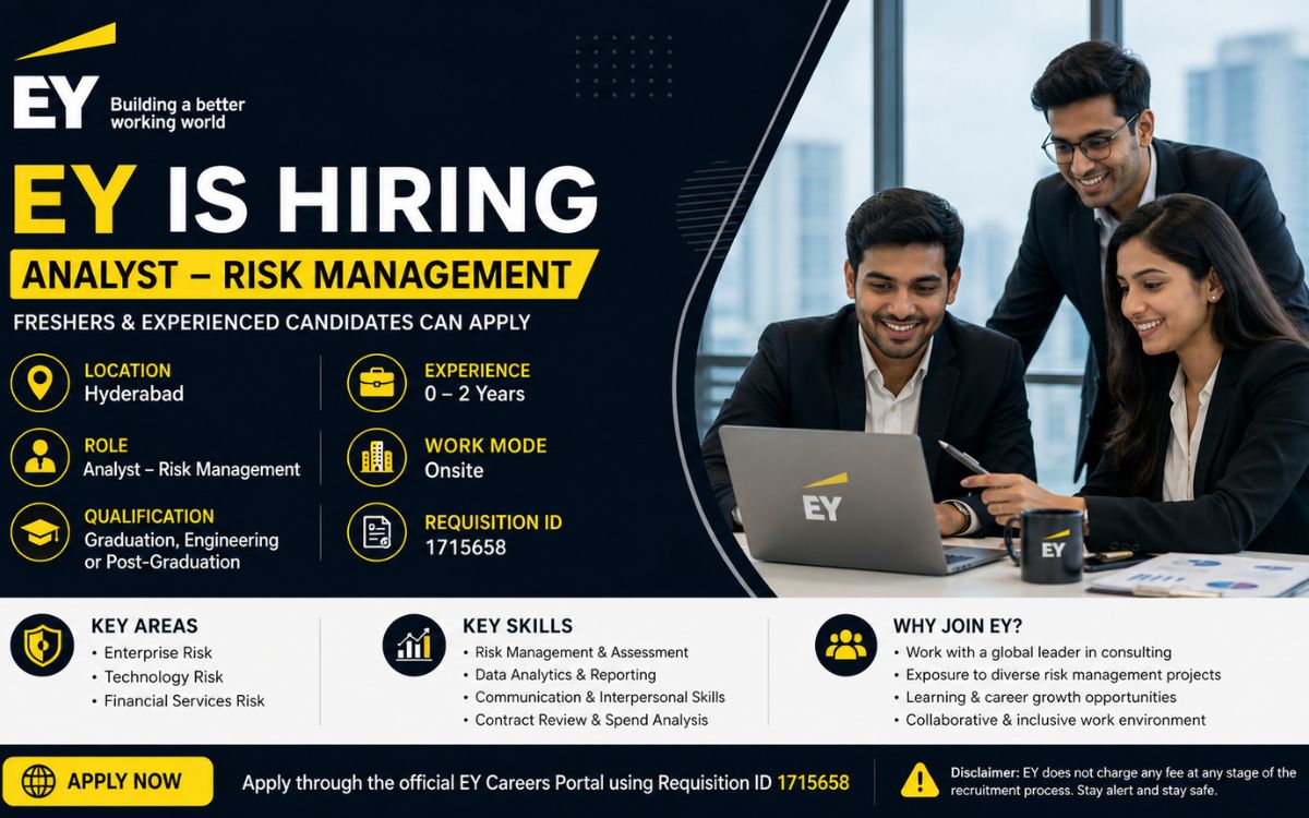 EY Recruitment Drive; Hiring Analyst (Risk Management) – Apply Now