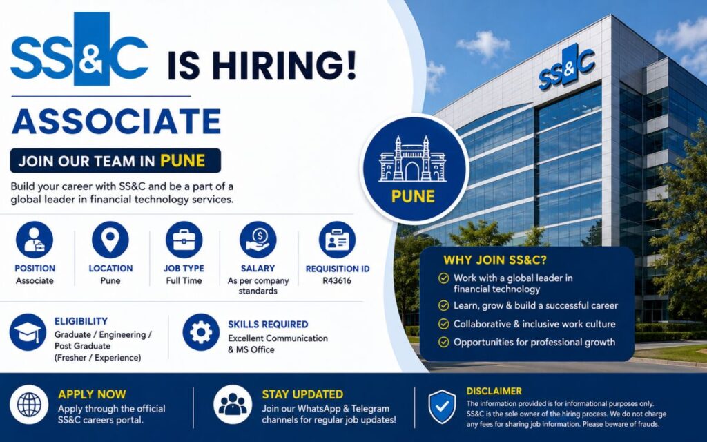 SS&C Recruitment Drive; Hiring Associate – Apply Now