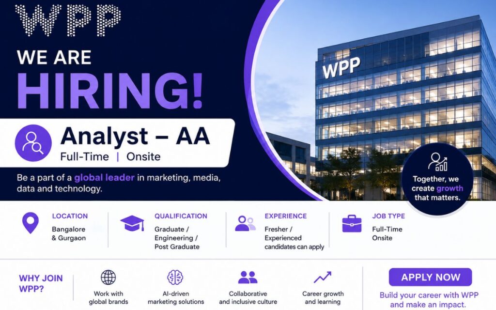 WPP Recruitment Drive; Hiring Analyst – Apply Now