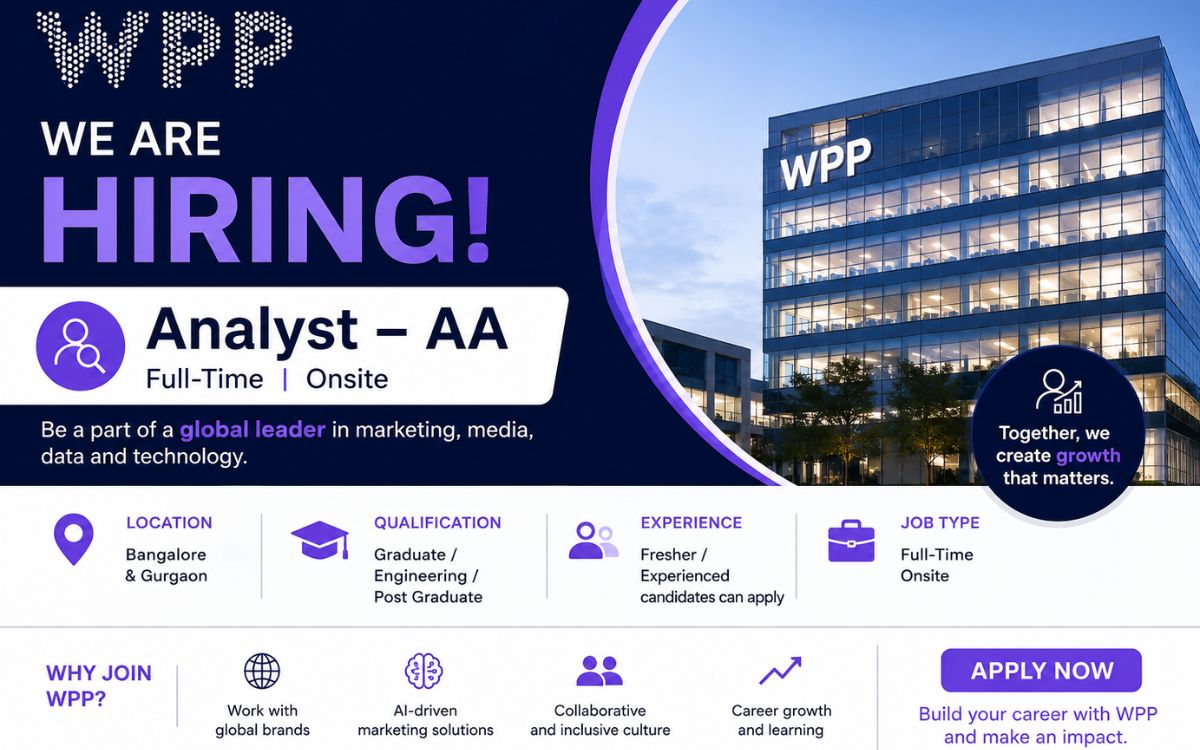WPP Recruitment Drive; Hiring Analyst – Apply Now